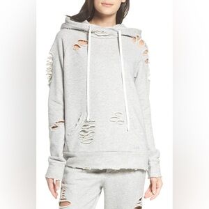 Alo Yoga Distressed Gray Hoodie Size S